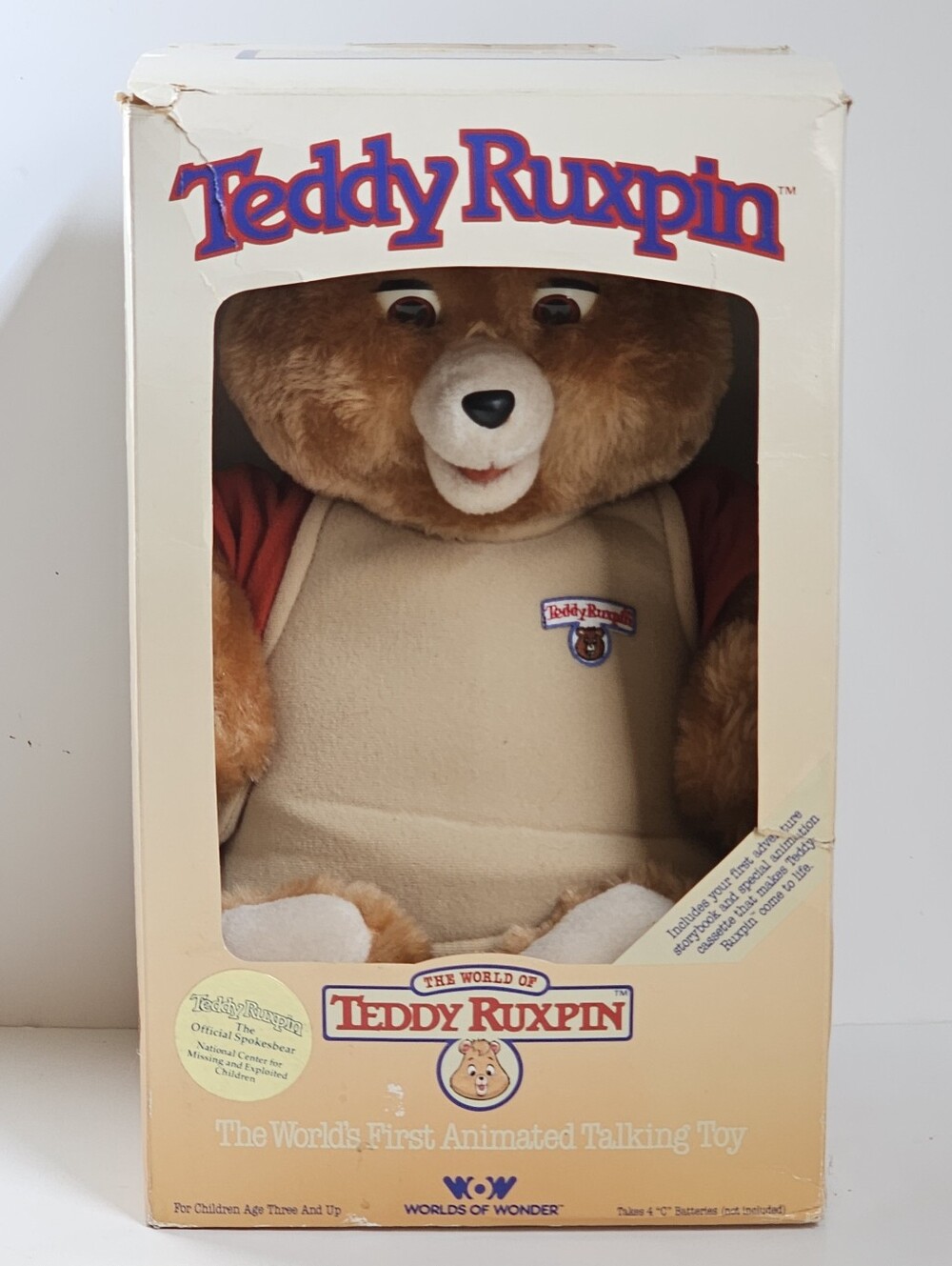 1985 Teddy Ruxpin WOW Animatronic Bear Plush Toy in Box – Very Clean